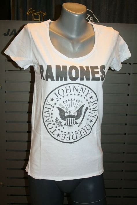 Amplified T Shirt Ramones Logo Shirt New Ladies White Ebay