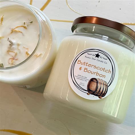 Butterscotch And Bourbon 16oz Rustic Star Candles 100 Soy Wax
