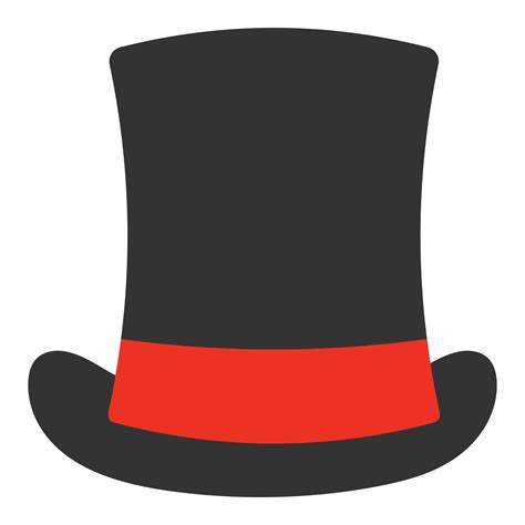 Black Top Hat With Red Ribbon Vector Illustration Vector Art