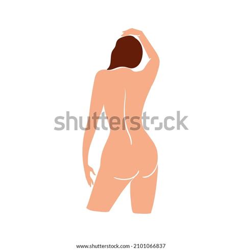 Naked Woman Standing Backstock Illustrationflat Picture Stock Illustration 2101066837 Shutterstock