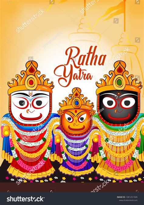 Ratha Yatra Return Journey Puri Jagannath Vector De Stock Libre De