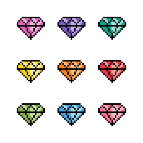 Minecraft Diamond Pixel Art Template