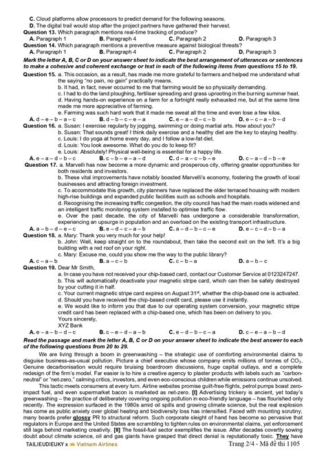 de thi tot nghiep thpt tieng anh  pdfword tai lieu dieu ky