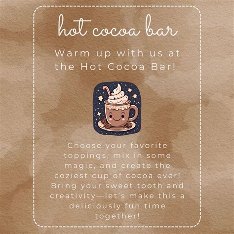 Simple Hot Cocoa Bar Printable Labels Etsy