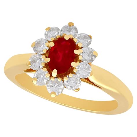 Antique Ruby And Diamond Cluster Ring At 1stdibs