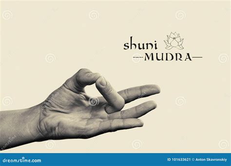 Shuni mudra. stock image. Image of black, element, prayer - 101633621