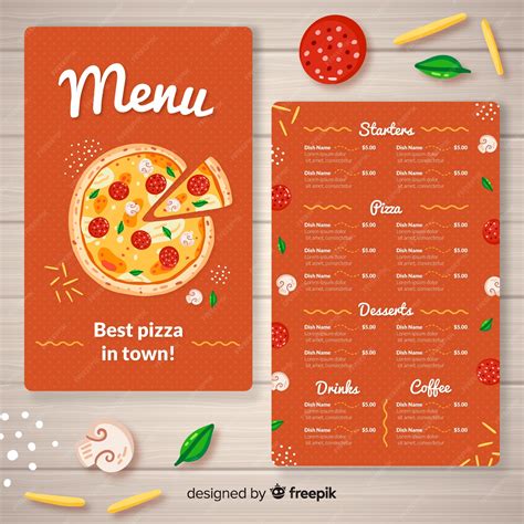 premium vector pizza menu template