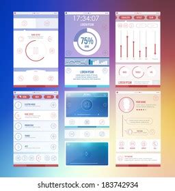 dashboard ui ux kit website mobile stock vector  dashboard ui