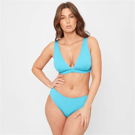 Be You Textured Triangle Bikini Top Triangle Bikinis Sportsdirect