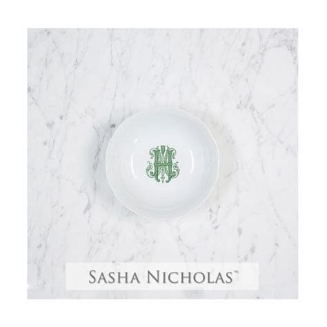 Sasha Nicholas Weave White Petite Bowl Monogrammed Lewis Ts