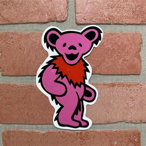 Sticker Grateful Dead Bear Large Pink