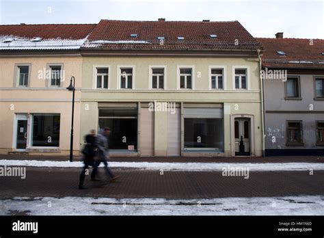 riesa germany  jan   main thoroughfare  riesa germany riesa  situated