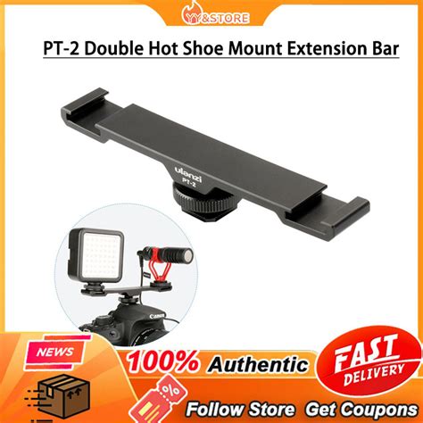Newulanzi Pt Double Hot Shoe Mount Extension Bar Dual Bracket With Thread Shopee