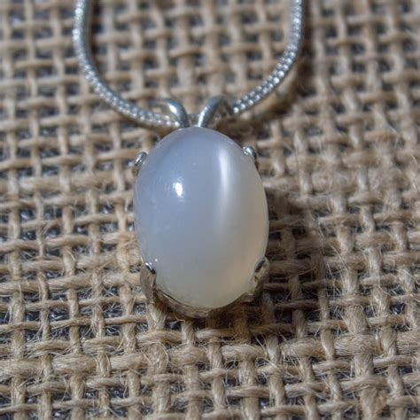 Simple White Moonstone Gemstone Necklace