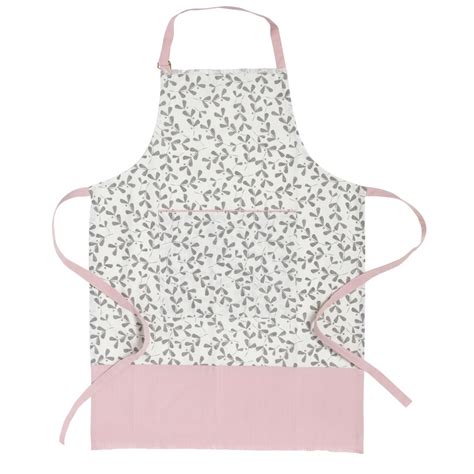 Wilko Grey Floral Cotton Apron Wilko