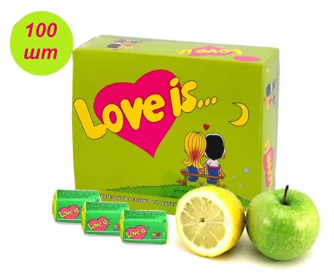 Жевательная резинка LOVE IS яблоко-лимон 100шт - купить с доставкой по ...