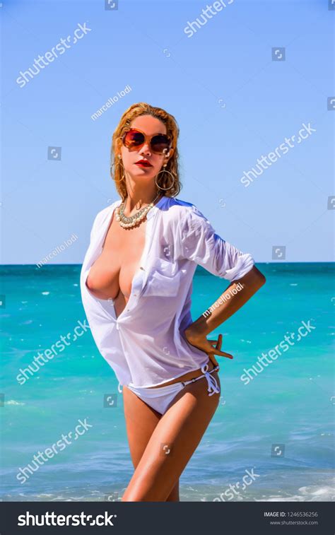 Sexy Blonde Model Bikini Beach Stock Photo 1246536256 Shutterstock