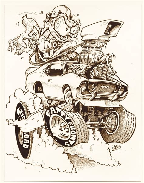 AMX Hot Rod Cartoon Art Print Etsy