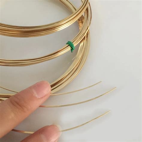 14k Gold Filled Light Gold Semi Soft Wire 0 64mm 0 81mm 1 02mm Width Flat Diy Handmade Jewelry