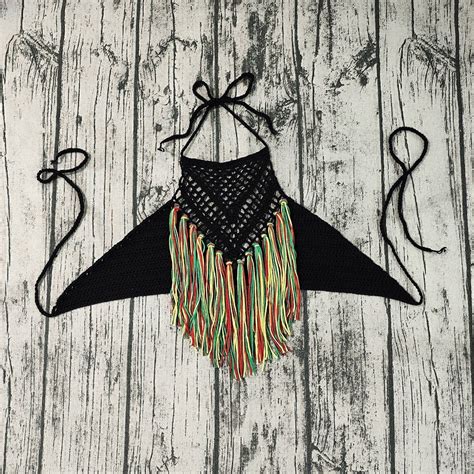 Buyisi Women Crochet Bikini Top Triangle Hollow Out Swimsuit Sexy Swimming Bra Swimwear Colorful