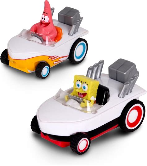 SpongeBob Squarepants Pull Back 2PK SpongeBob Patrick Hot Rod Boats Pull Back And Watch Them
