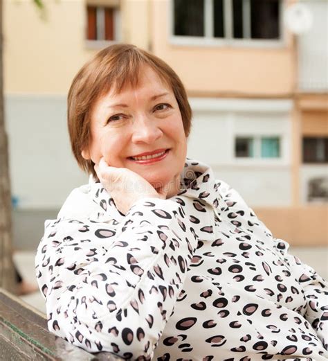 Portrait Of Smiling Mature Woman Stock Photo Image Of Smile People