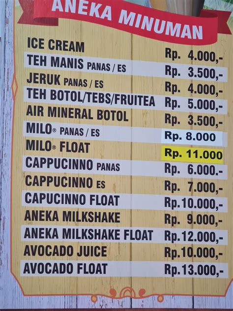 Menu At Hajj Chicken Sulfat Restaurant Malang