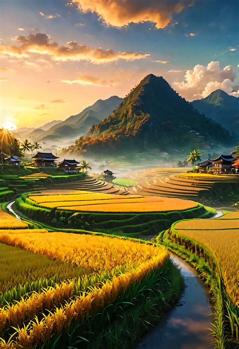 view   beautiful landscape   river   mountain seaart ai
