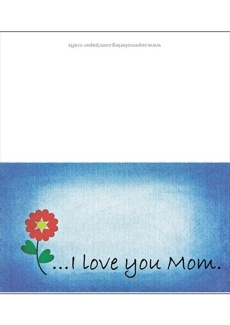 I Love You Mom Greeting Card Free Printable Papercraft Templates