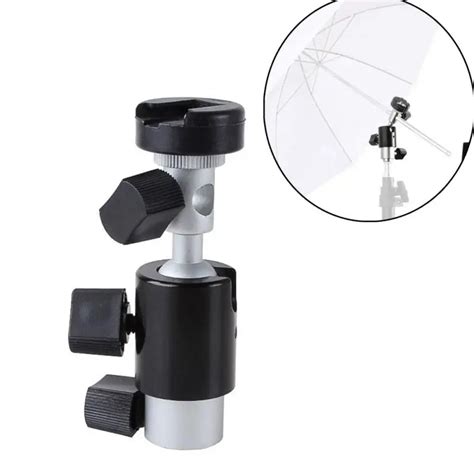 Camera Flash Holder Metal Structure Standard Hot Shoe Swivel Ball Head Umbrella Holder In Photo