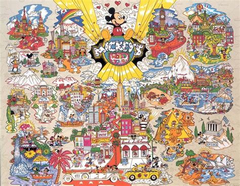 Mickeys World Tour By Charles Fazzino 800×621 3d Pop Art Pop Art