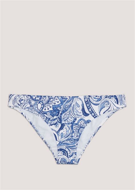 Blue Paisley Mini Bikini Bottoms Matalan