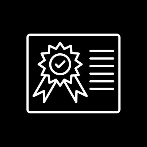 Certificado L Nea Invertido Icono Dise O Vector En Vecteezy