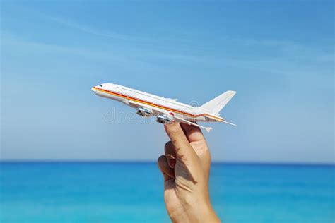 Hand Holding Airplane Miniature Stock Photo Image Of Advertisement