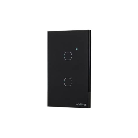 Interruptor Smart Touch Preto Wi Fi 2 Teclas Ews 1002 Intelbras