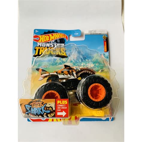 Hotwheels HOT WHEELS MONSTER TRUCKS TRUCK TIGER SHARK SHARK ORANGE INCLUDE RE-CRUSHABLE CARS ...