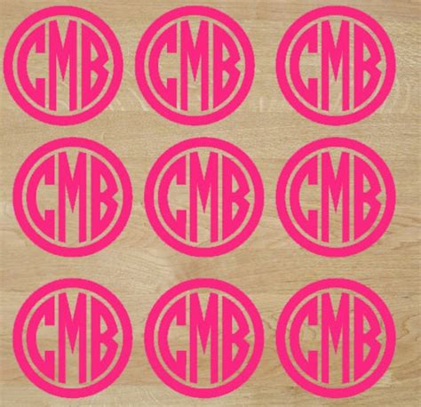 Items similar to Sheet of Monogram Stickers Pack 6, 9, or 12 Custom ...