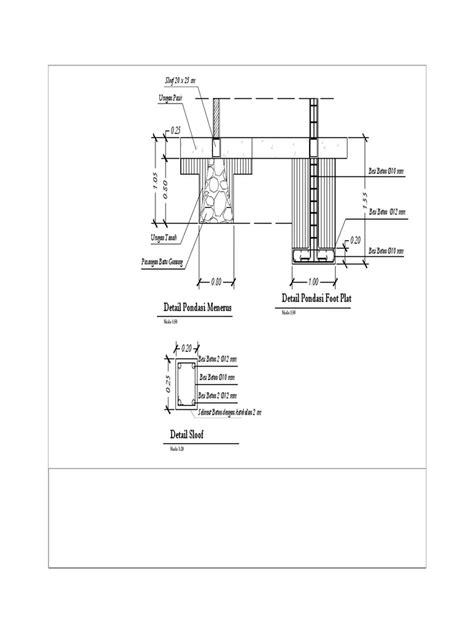 Detai Pondasi Menerus Dan Dtl Pondasi Foot Plat Dan Dtal Sloop Pdf Pdf