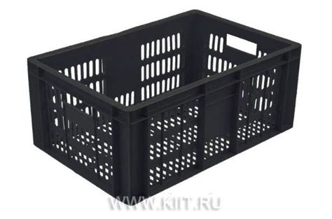 Ящик п/э 600х400х250 с перфорацией черный, вес 1,6 кг купить недорого ...