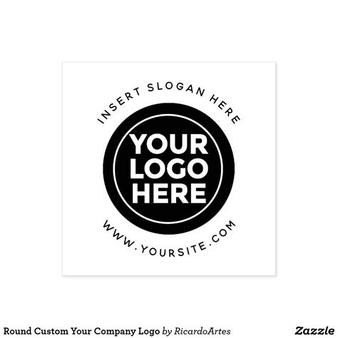 Round Custom Your Company Logo Rubber Stamp Company Logo Business