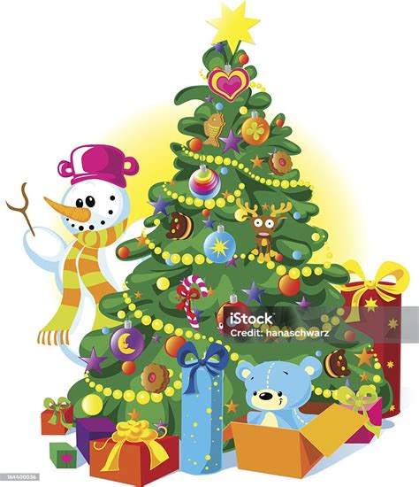 Pohon Natal Ilustrasi Stok Unduh Gambar Sekarang Hiasan Pohon Natal
