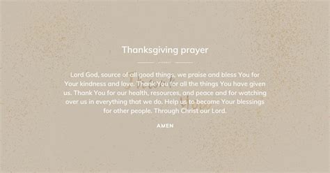 Thanksgiving Prayer