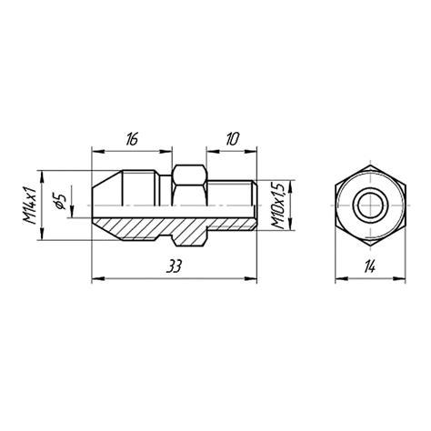 Штуцеры, муфты, сгоны | Штуцер РДНК М10, М14