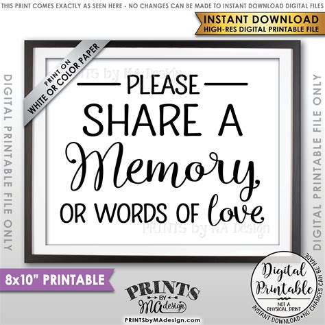 Share a Memory Sign, Share Memories, Please Write a Memory, Graduation