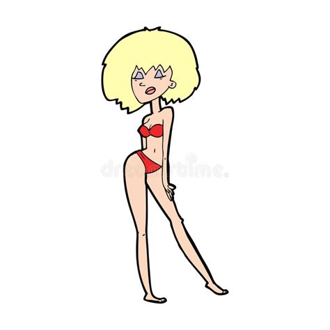 Mujer De La Historieta En Bikini Ilustración del Vector Ilustración de playa actitud