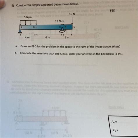 Solved 5) Consider the simply supported beam shown below. | Chegg.com