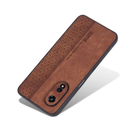 Para Oppo A G Azns D Capa De Telefone Textura De Pele Marrom