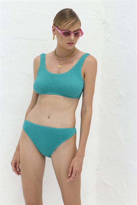 Aqua Cotton Bustier Bikini Pepper Vally