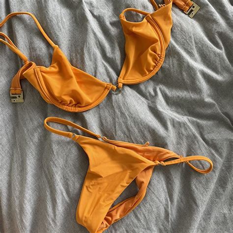 Glassons Orange Bikini Super Cheeky Size 8 Depop