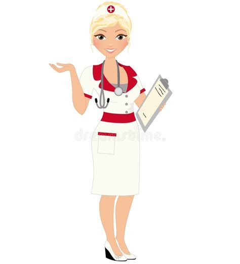 Blonde Weibliche Retro Krankenschwester Stock Abbildung Illustration Von Freundlich